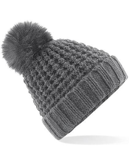 Epic Label Bonnets Beechfield B415 Popcorn Faux Fur Pop Pom Beanie