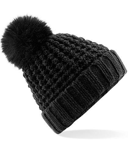 Epic Label Bonnets Beechfield B415 Popcorn Faux Fur Pop Pom Beanie
