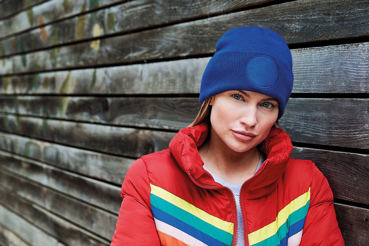 Epic Label Bonnets Beechfield B446 Bonnet À Patch Rond