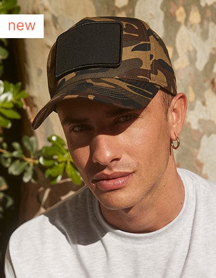 Epic Label Casquettes Beechfield CB638 Casquette À 5 Panneaux Avec Patch Amovible
