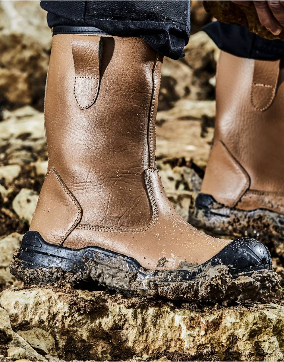 Epic Label Chaussures Bottes de Sécurité en Cuir Dickies Rigger
