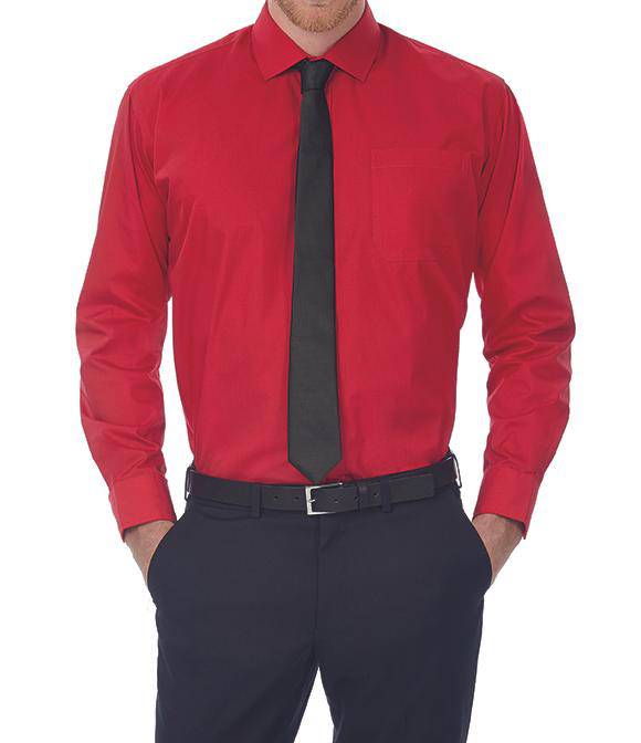 Epic Label Chemises B&C Smp61 Poplin Shirt Smart Long Sleeve / Pour Homme