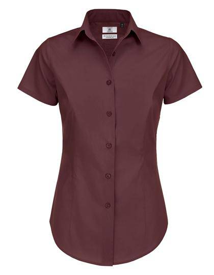 Epic Label Chemises B&C Swp24 Poplin Shirt Black Tie Short Sleeve / Pour Femme