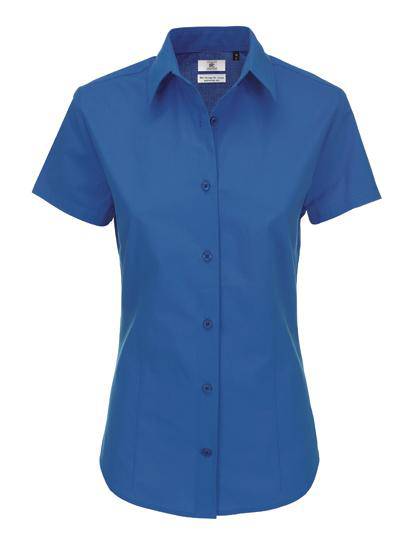 Epic Label Chemises B&C Swp44 Poplin Shirt Heritage Short Sleeve / Pour Femme