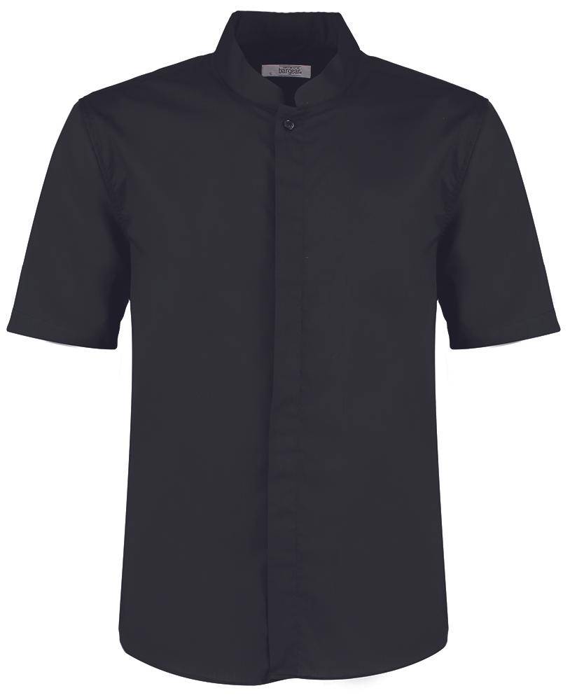 Epic Label Chemises Bargear Kk122 Pour Hommes Tailored Fit Bar Shirt Mandarin Collar Short Sleeve