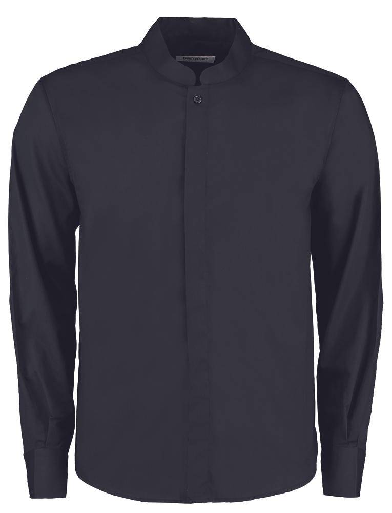 Epic Label Chemises Bargear Kk123 Pour Hommes Tailored Fit Bar Shirt Mandarin Collar Long Sleeve