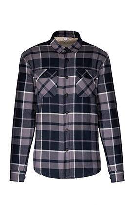 Epic Label Chemises Kariban Veste-Chemise À Carreaux Doublée En Sherpa