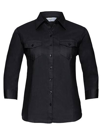 Epic Label Chemises Russell Collection R-918F-0 Chemise Manches Retroussables en Coton Sergé Femme