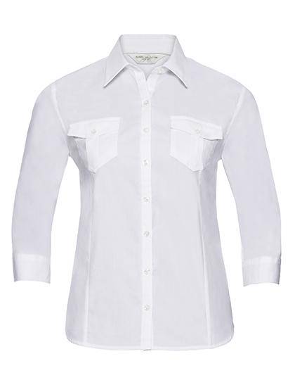 Epic Label Chemises Russell Collection R-918F-0 Chemise Manches Retroussables en Coton Sergé Femme