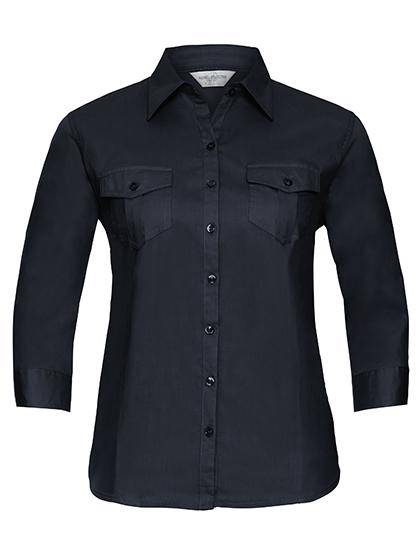 Epic Label Chemises Russell Collection R-918F-0 Chemise Manches Retroussables en Coton Sergé Femme