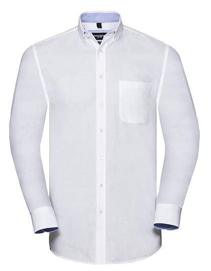 Epic Label Chemises Russell Collection R-920M-0 Long Sleeve Tailored Washed Oxford Shirt Pour Homme