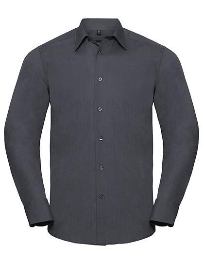 Epic Label Chemises Russell Collection R-924M-0 Long Sleeve Tailored Polycotton Poplin Shirt Pour Homme