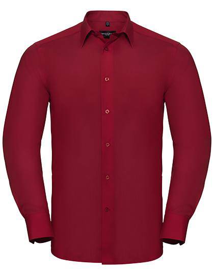 Epic Label Chemises Russell Collection R-924M-0 Long Sleeve Tailored Polycotton Poplin Shirt Pour Homme