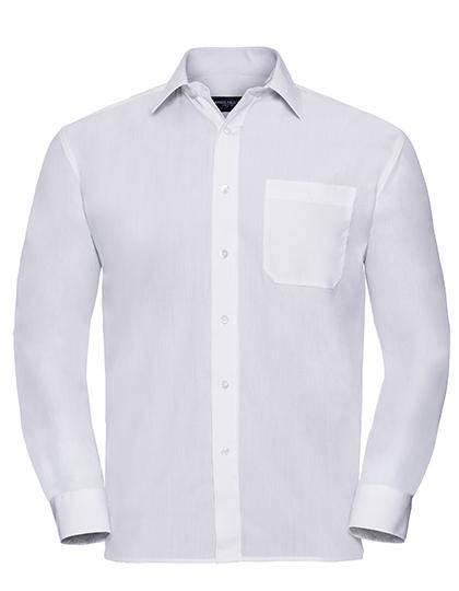 Epic Label Chemises Russell Collection R-934M-0 Chemise en Popeline Polyester Coton Classique Manches Longues Homme