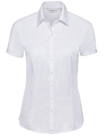 Epic Label Chemises Russell Collection R-963F-0 Short Sleeve Tailored Herringbone Shirt Pour Femme