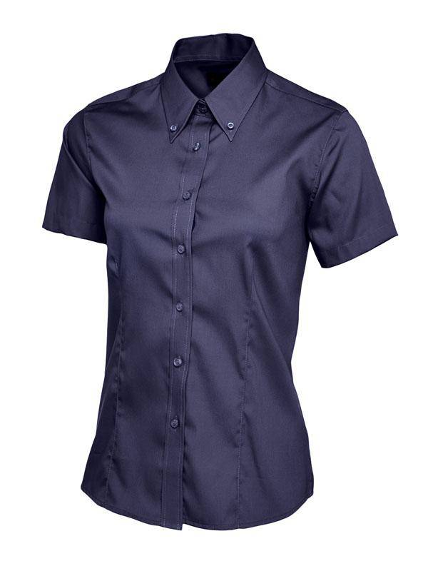 Epic Label Chemises Uneek Clothing UC704 Ladies Pinpoint Oxford Half Sleeve Shirt Femme