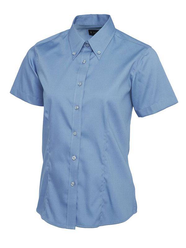 Epic Label Chemises Uneek Clothing UC704 Ladies Pinpoint Oxford Half Sleeve Shirt Femme
