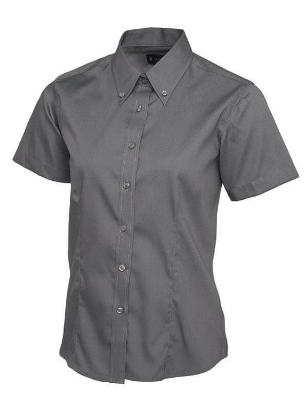 Epic Label Chemises Uneek Clothing UC704 Ladies Pinpoint Oxford Half Sleeve Shirt Femme