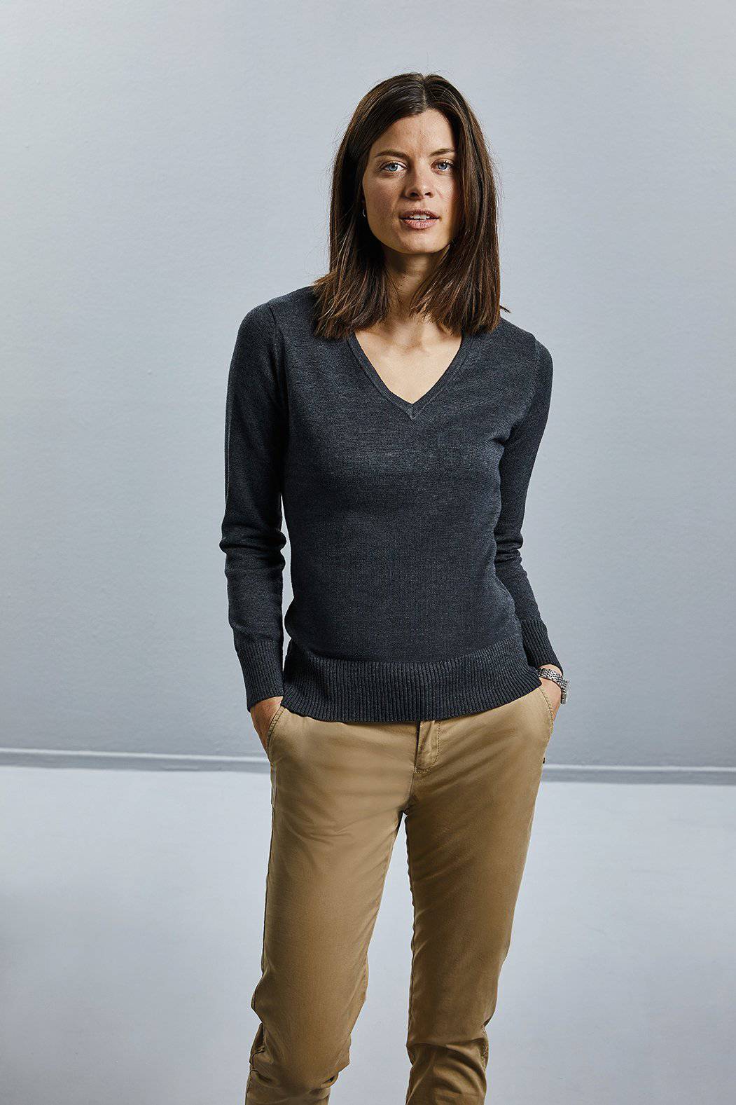 Epic Label Pull-over Russell Collection R-710F-0 Pullover col V Femme