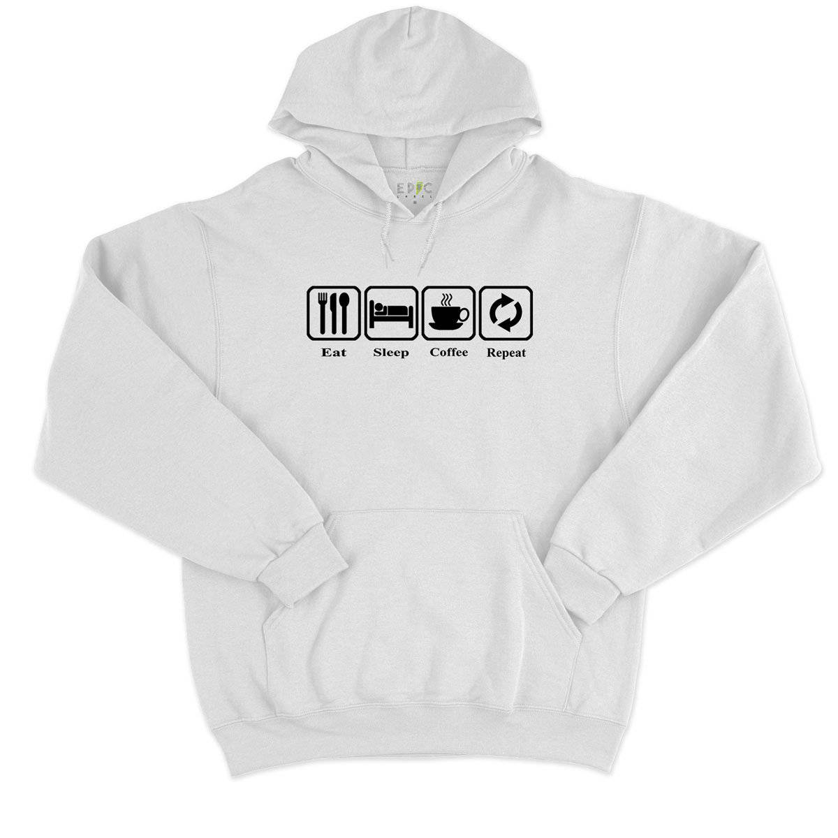 Epic Label Sweat à capuche Eat Sleep Coffee Repeat Sweat à Capuche Pour Homme