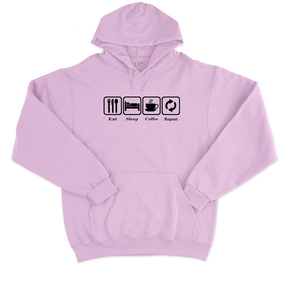 Epic Label Sweat à capuche Eat Sleep Coffee Repeat Sweat à Capuche Pour Homme