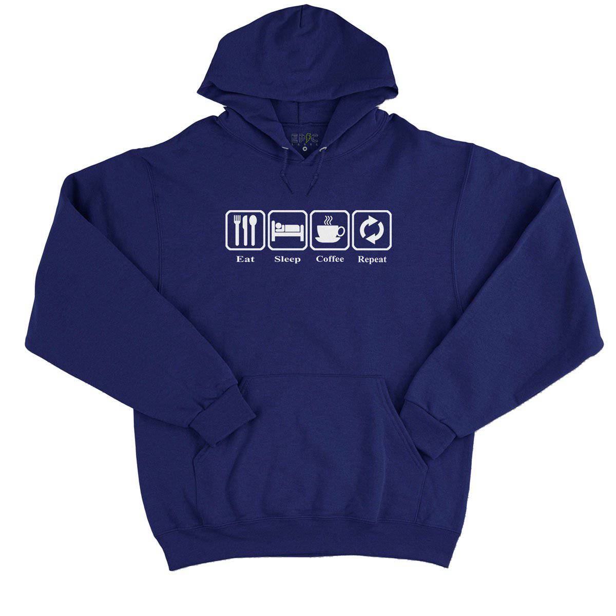 Epic Label Sweat à capuche Eat Sleep Coffee Repeat Sweat à Capuche Pour Homme