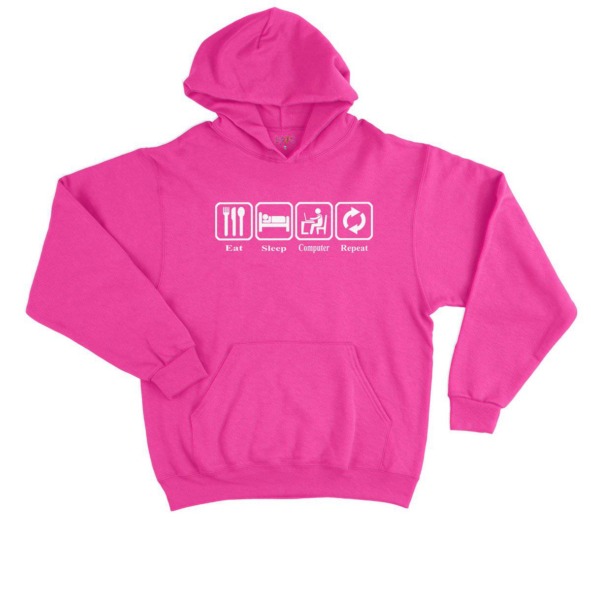 Epic Label Sweat à capuche Eat Sleep Computer Repeat Sweat à Capuche Enfant