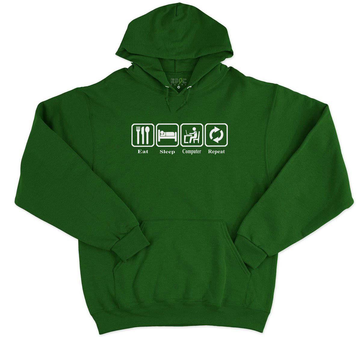 Epic Label Sweat à capuche Eat Sleep Computer Repeat Sweat à Capuche Pour Homme