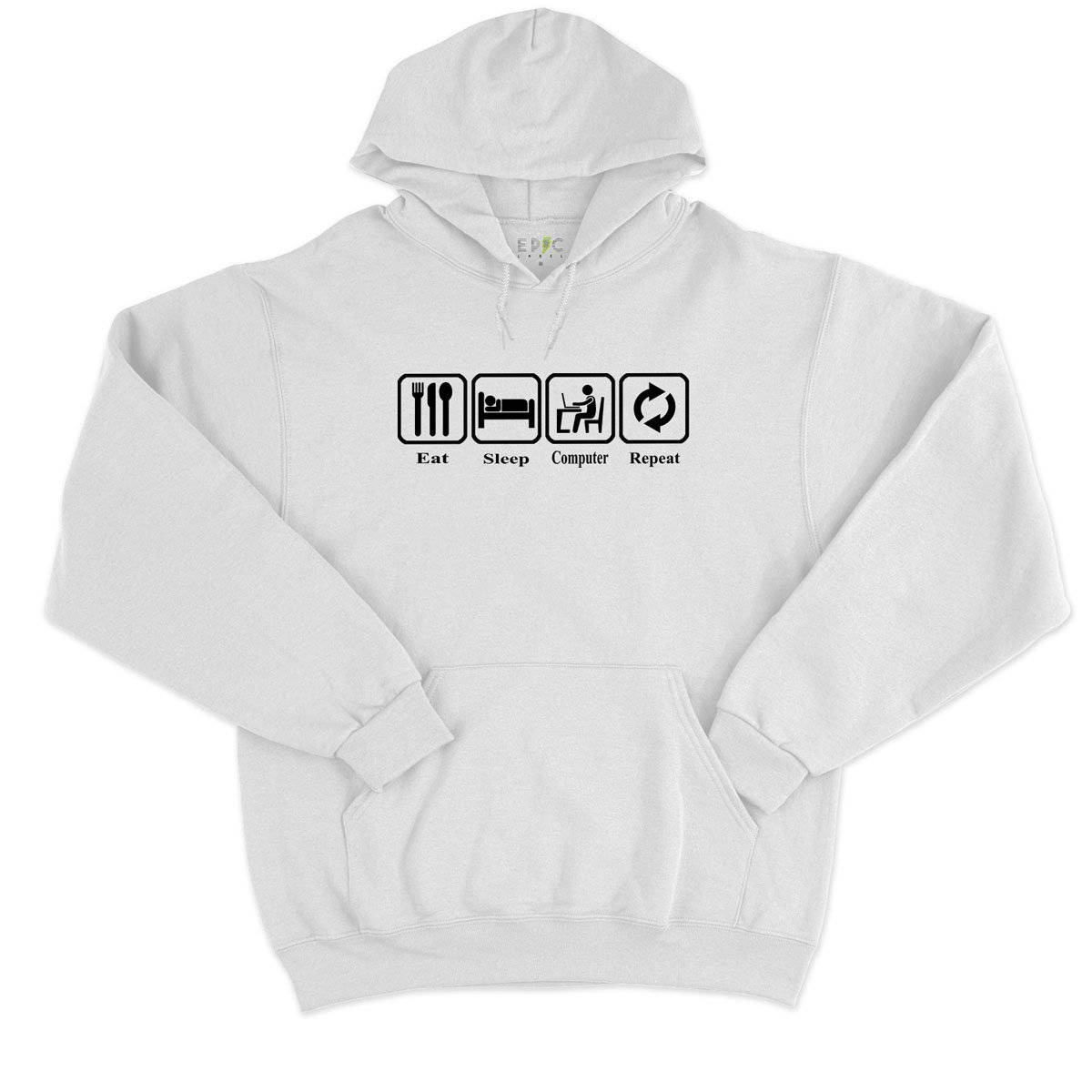 Epic Label Sweat à capuche Eat Sleep Computer Repeat Sweat à Capuche Pour Homme