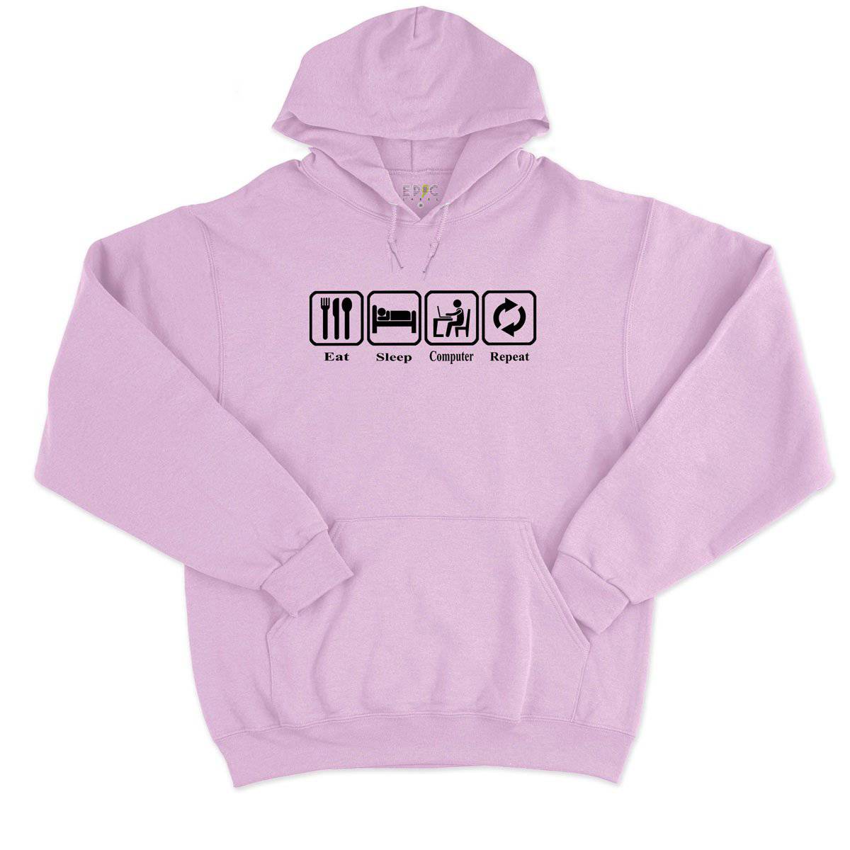 Epic Label Sweat à capuche Eat Sleep Computer Repeat Sweat à Capuche Pour Homme