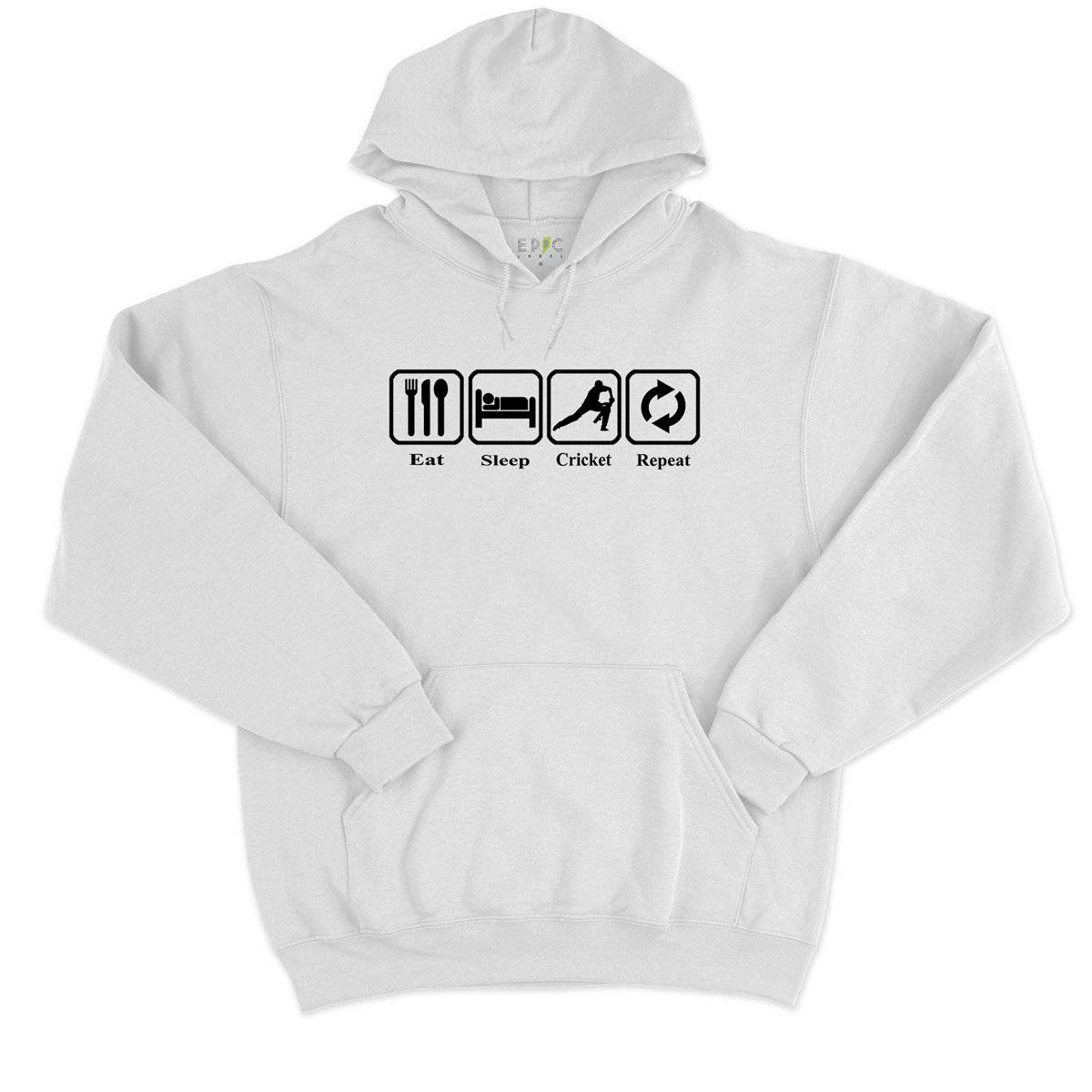 Epic Label Sweat à capuche Eat Sleep Cricket Repeat Sweat à Capuche Pour Homme