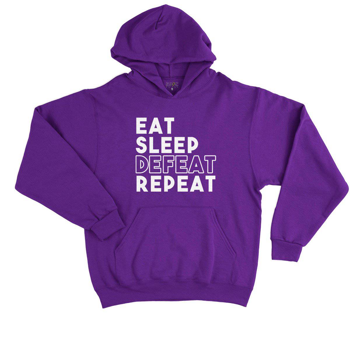 Epic Label Sweat à capuche Eat Sleep Defeat Repeat Design Sweat à Capuche Enfant