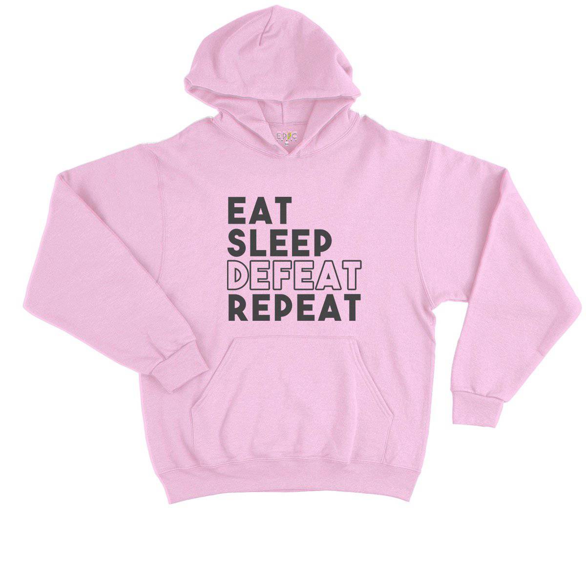 Epic Label Sweat à capuche Eat Sleep Defeat Repeat Design Sweat à Capuche Enfant