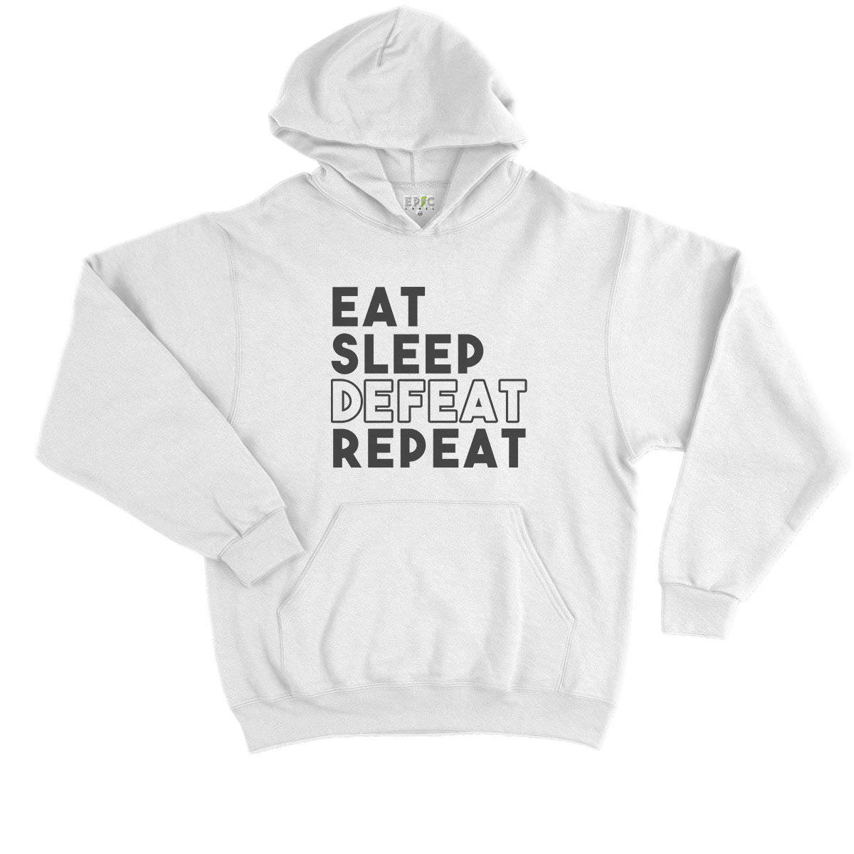 Epic Label Sweat à capuche Eat Sleep Defeat Repeat Design Sweat à Capuche Enfant