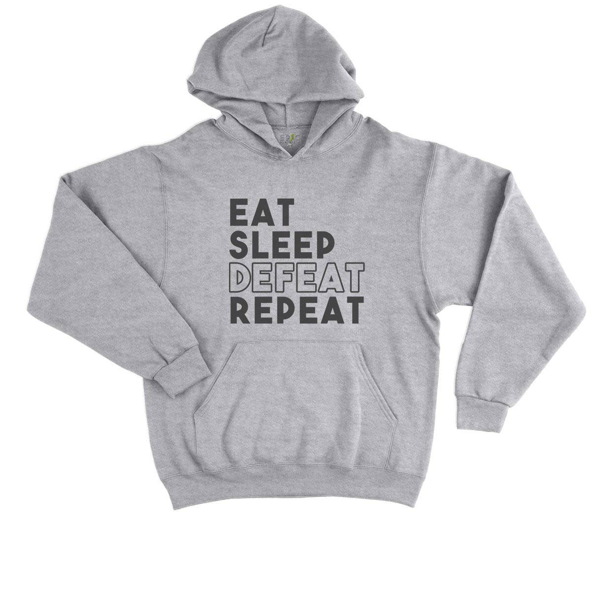 Epic Label Sweat à capuche Eat Sleep Defeat Repeat Design Sweat à Capuche Enfant