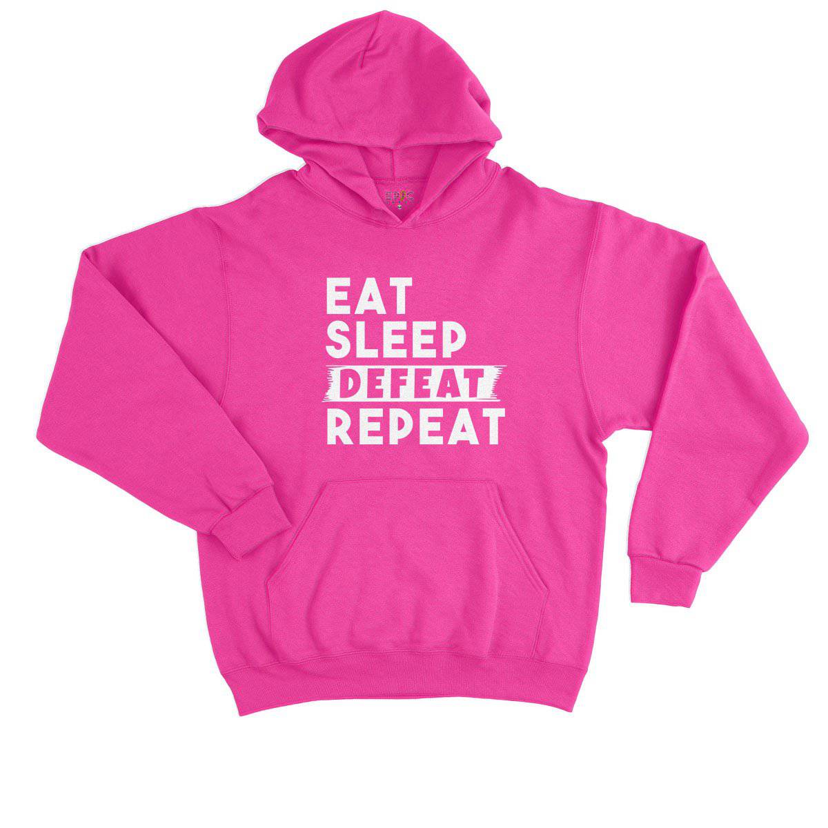 Epic Label Sweat à capuche Eat Sleep Defeat Repeat Sweat à Capuche Enfant