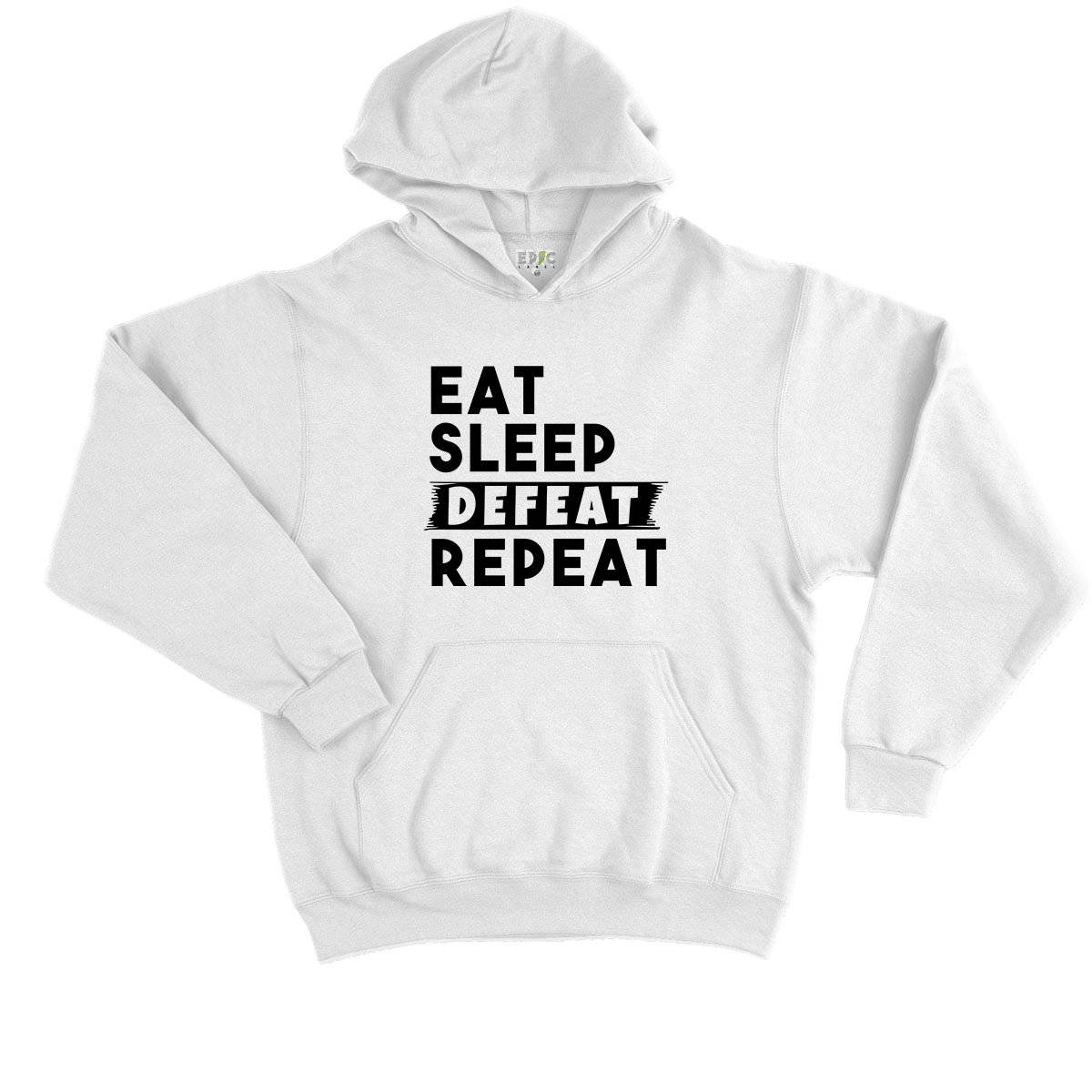 Epic Label Sweat à capuche Eat Sleep Defeat Repeat Sweat à Capuche Enfant
