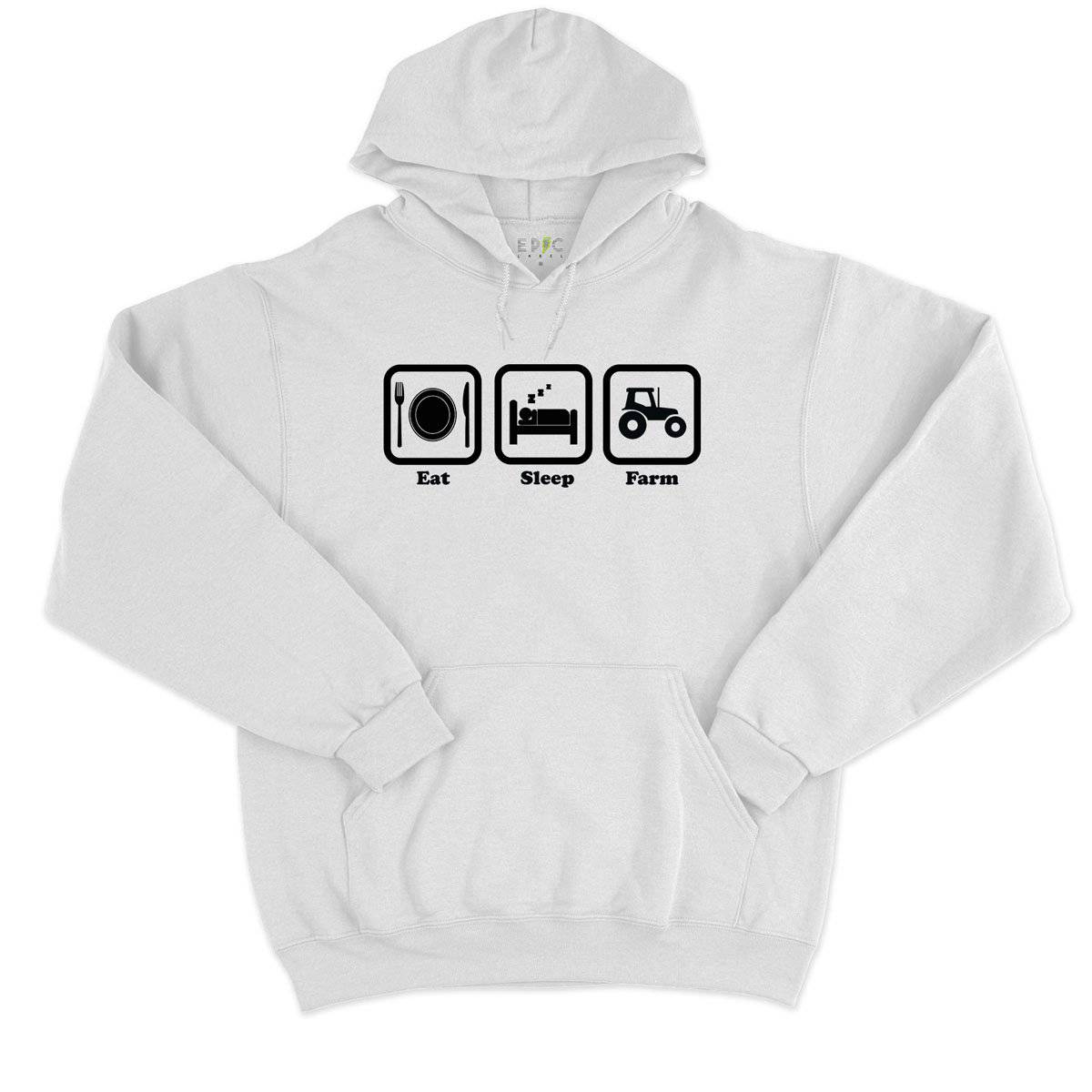 Epic Label Sweat à capuche Eat Sleep Farm Sweat à Capuche Pour Homme