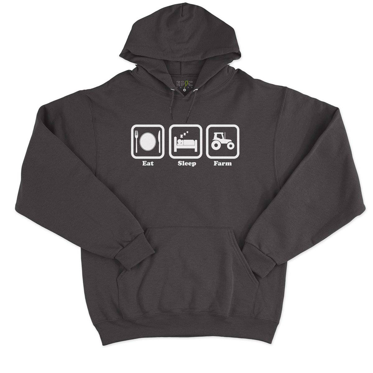 Epic Label Sweat à capuche Eat Sleep Farm Sweat à Capuche Pour Homme