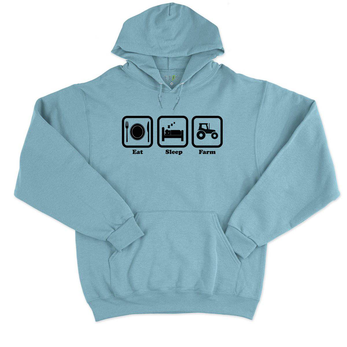 Epic Label Sweat à capuche Eat Sleep Farm Sweat à Capuche Pour Homme