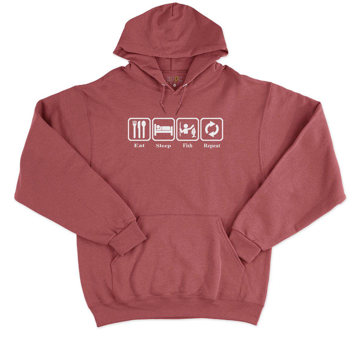 Epic Label Sweat à capuche Eat Sleep Fish Repeat Sweat à Capuche Pour Homme