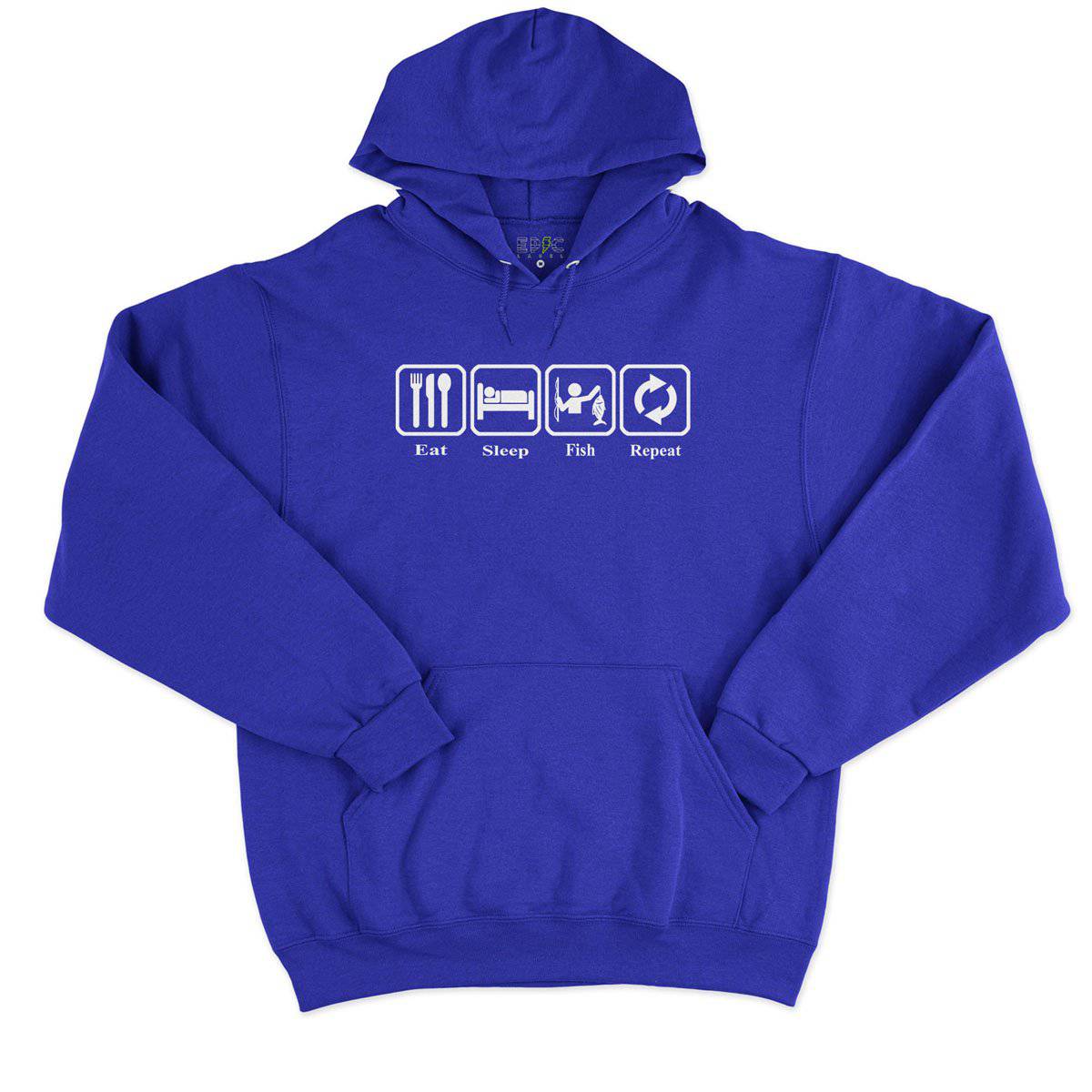 Epic Label Sweat à capuche Eat Sleep Fish Repeat Sweat à Capuche Pour Homme
