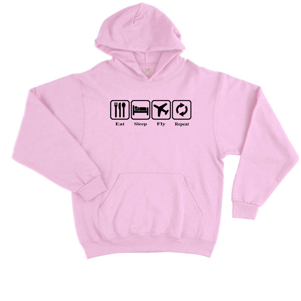 Epic Label Sweat à capuche Eat Sleep Fly Repeat Sweat à Capuche Enfant