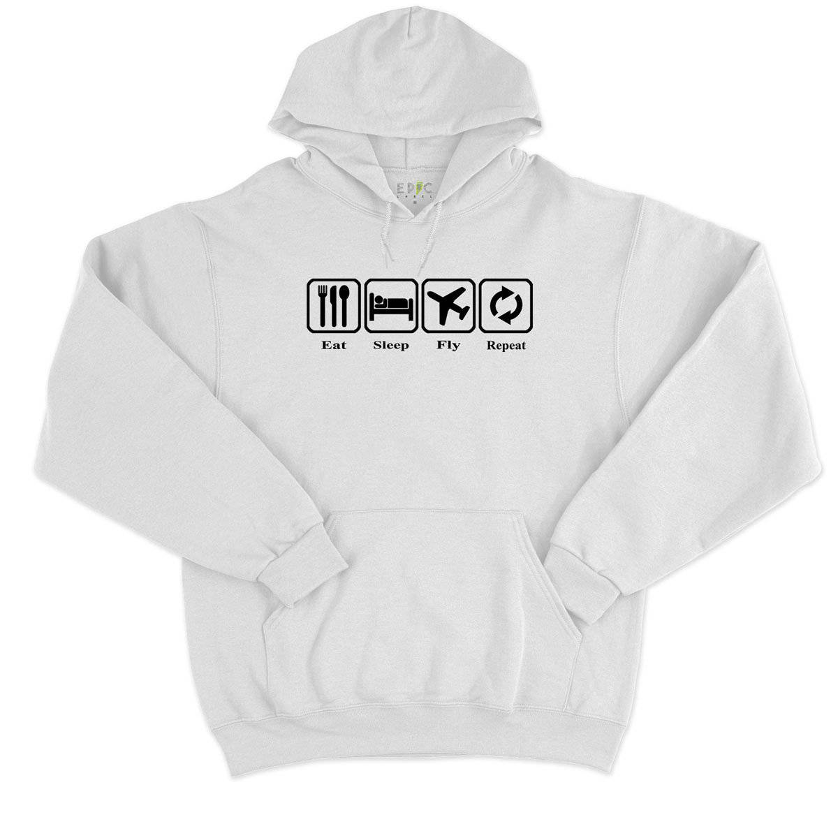 Epic Label Sweat à capuche Eat Sleep Fly Repeat Sweat à Capuche Pour Homme