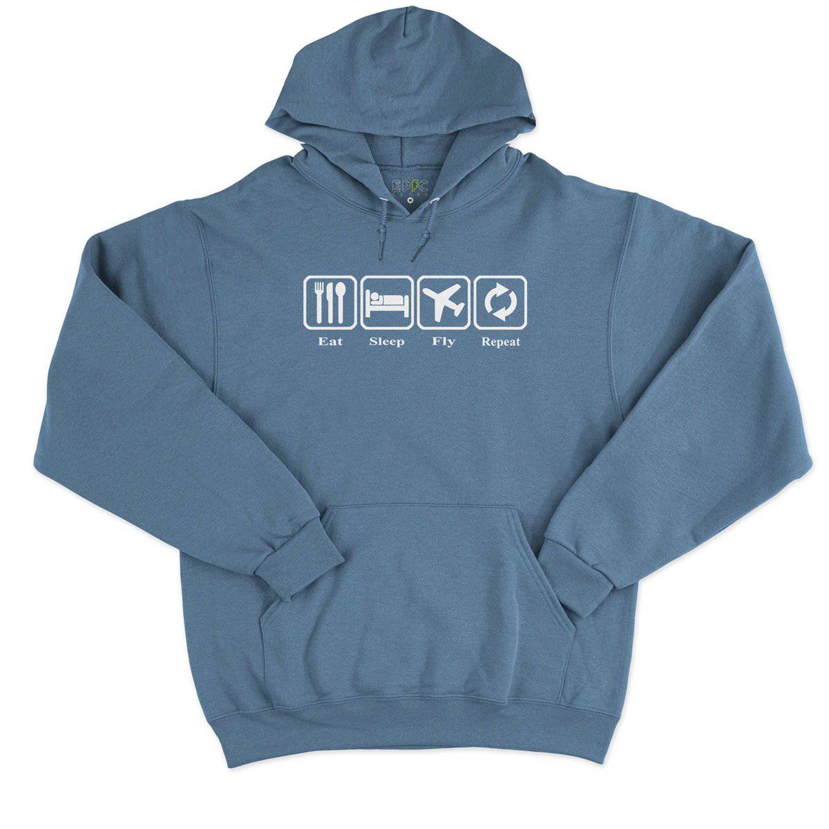 Epic Label Sweat à capuche Eat Sleep Fly Repeat Sweat à Capuche Pour Homme