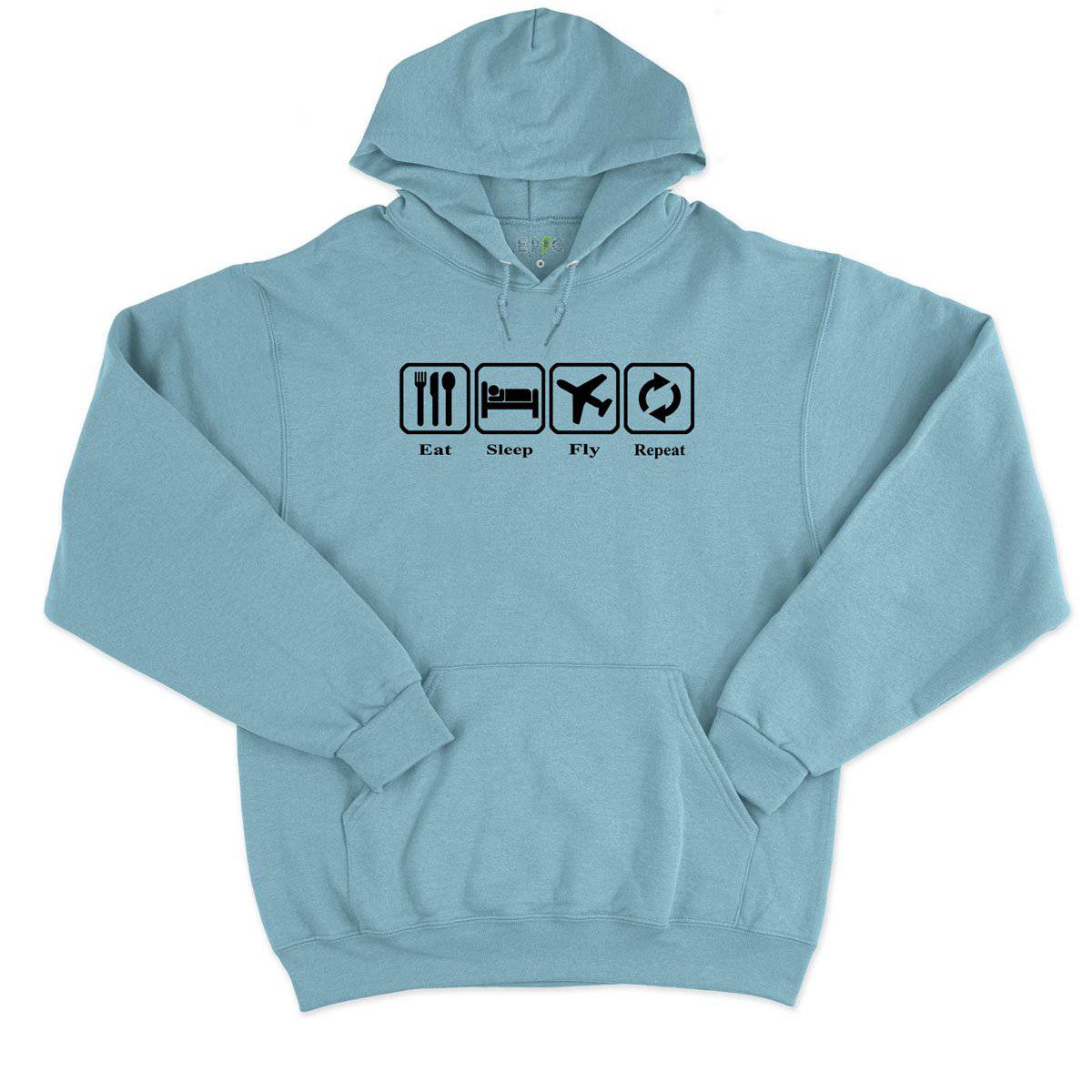 Epic Label Sweat à capuche Eat Sleep Fly Repeat Sweat à Capuche Pour Homme