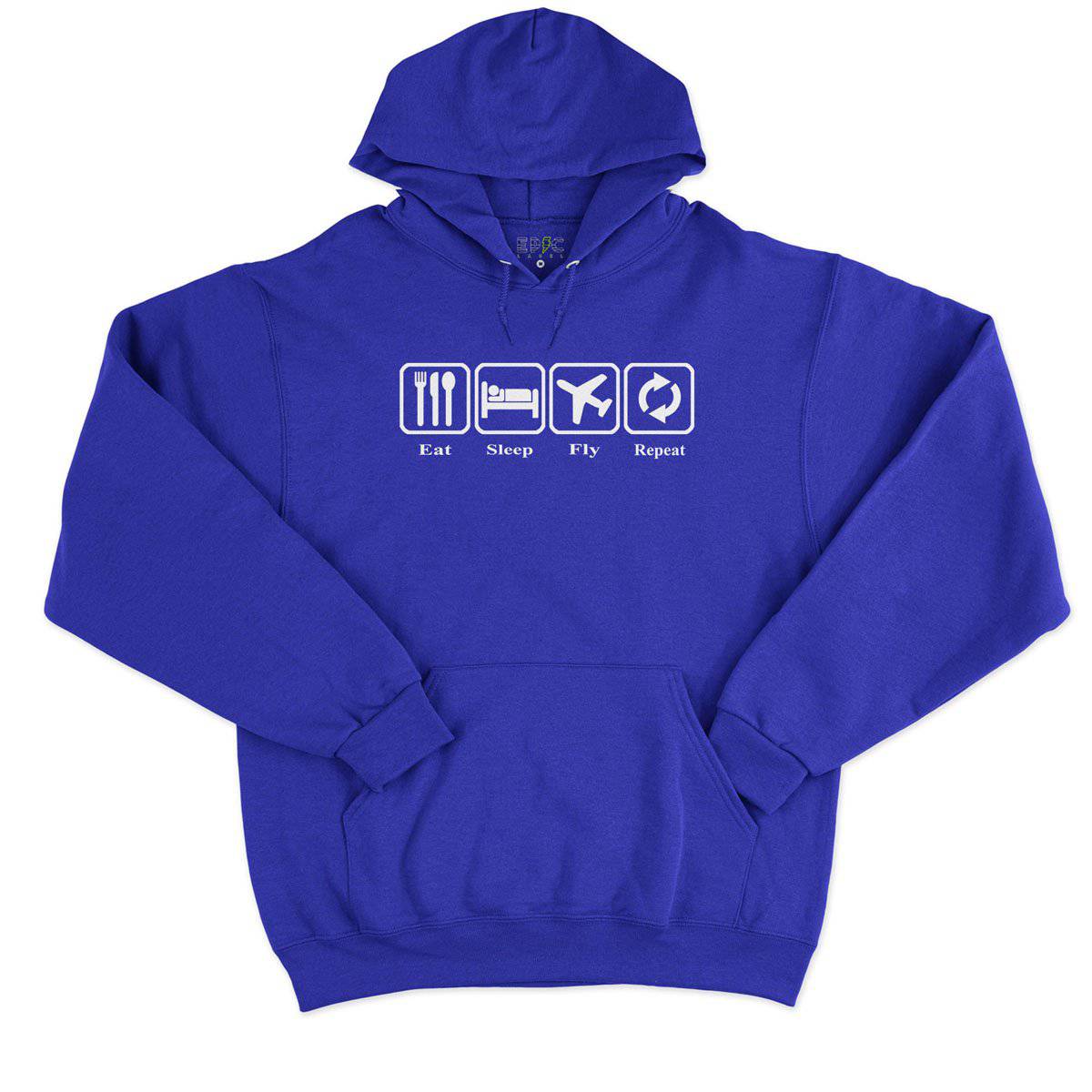 Epic Label Sweat à capuche Eat Sleep Fly Repeat Sweat à Capuche Pour Homme