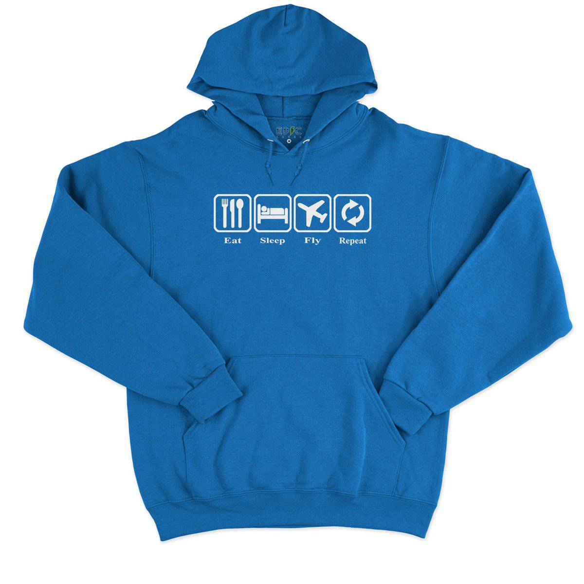 Epic Label Sweat à capuche Eat Sleep Fly Repeat Sweat à Capuche Pour Homme