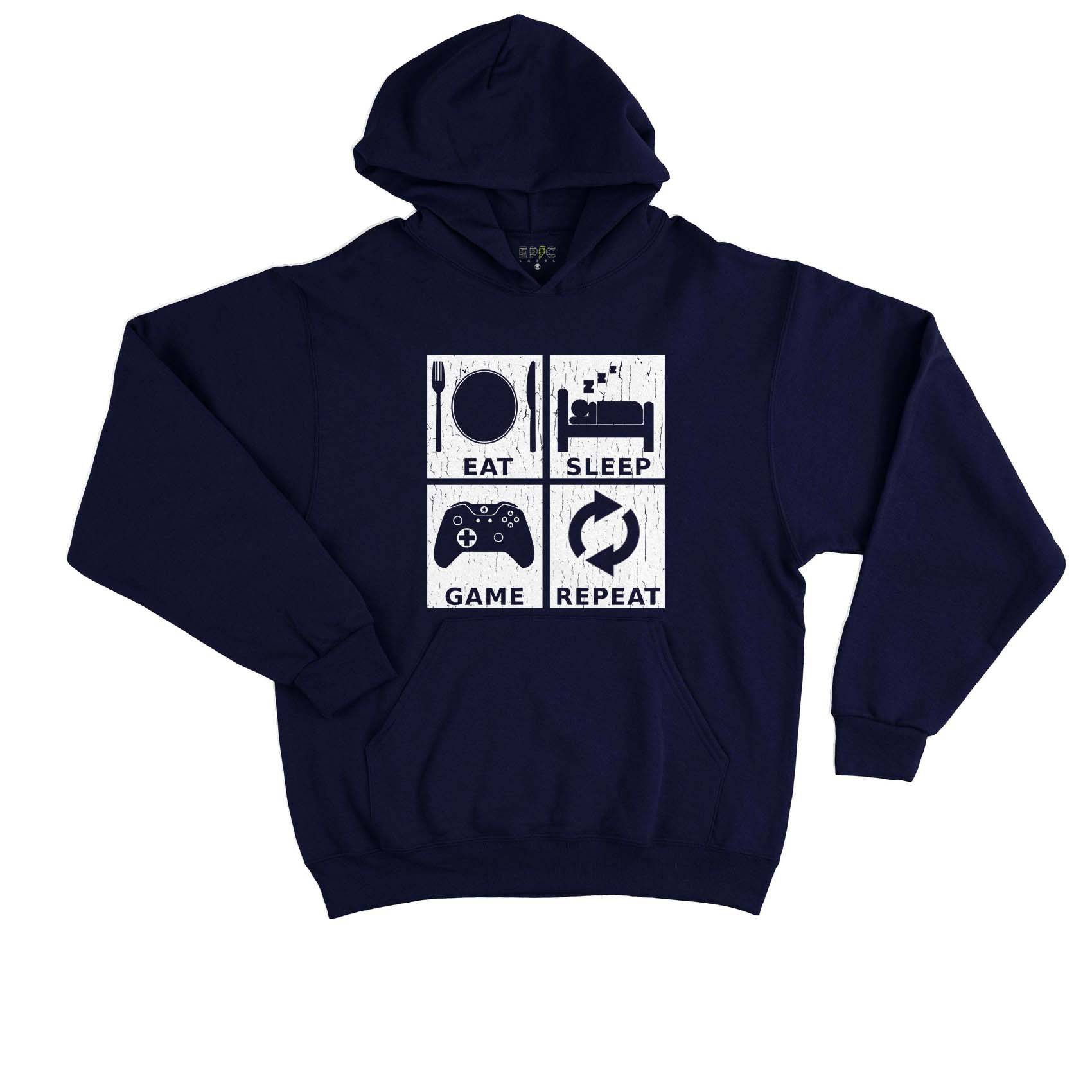 Epic Label Sweat à capuche Eat Sleep Game Repeat Design Sweat à Capuche Enfant