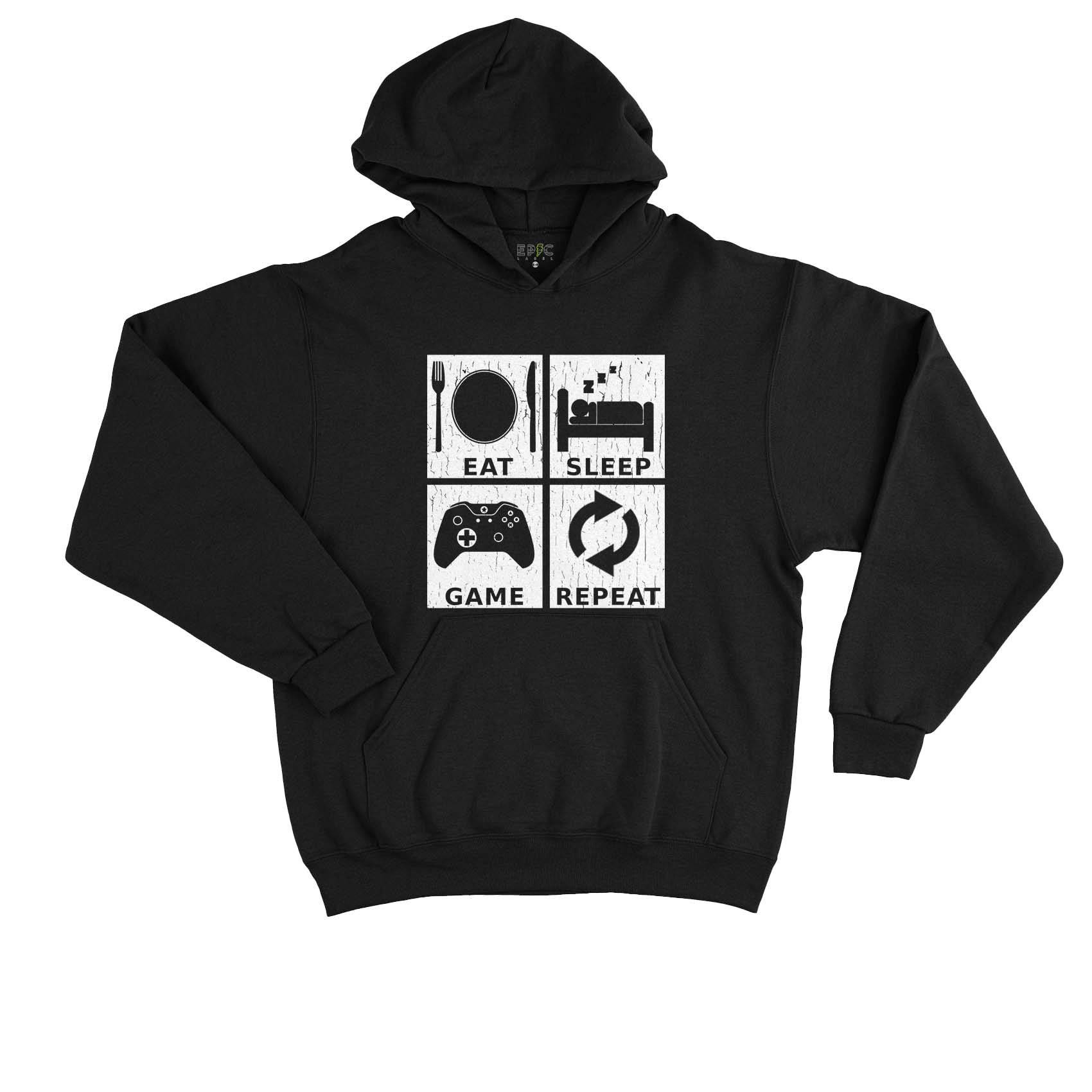 Epic Label Sweat à capuche Eat Sleep Game Repeat Design Sweat à Capuche Enfant